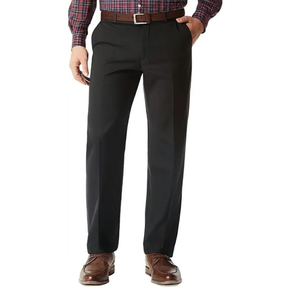 Gboy Studio Mens Black Classic Fit Flat‎ Front Dress Pants, 34x30